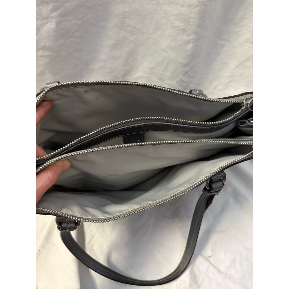 Coach Peyton Jordan Double Zip Carryall Gray Purse GS - Picture 8 of 8